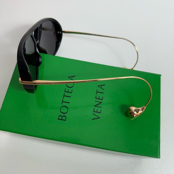 Bottega Veneta Black and Gold Sunglasses main image 3
